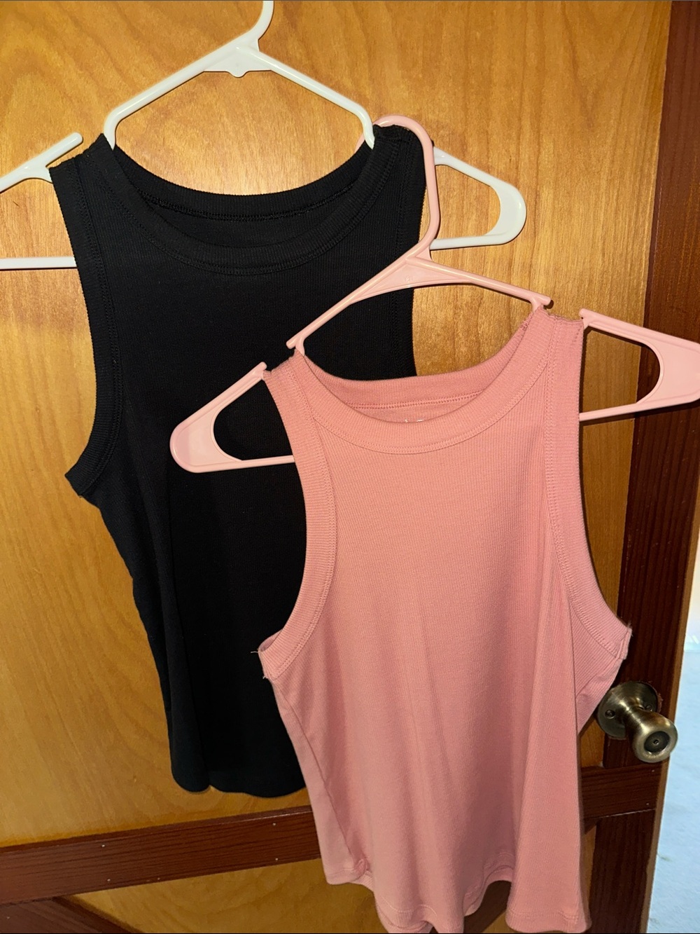 SO Ribbed Tank Tops in Pink and Black